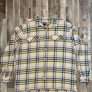 Patagonia Men's Plaid Shirt in Yellow and Blue